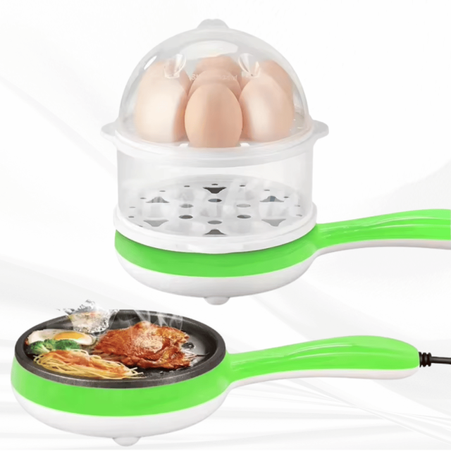 SElectric Fry Pan One Layer Egg Steamer Egg Boiler Non Stick Pot Plug in Electric Egg