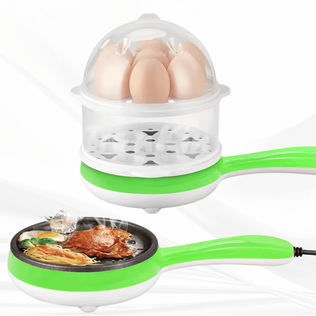 SElectric Fry Pan One Layer Egg Steamer Egg Boiler Non Stick Pot Plug in Electric Egg