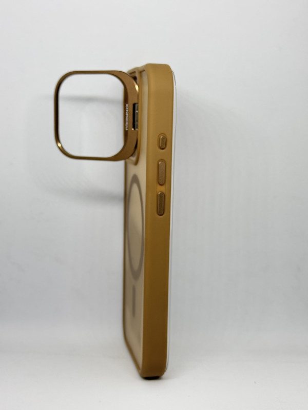 Iphone 16 - Luxury Plating Single Stand Holder Lens Protection Magnetic Mobile Cover